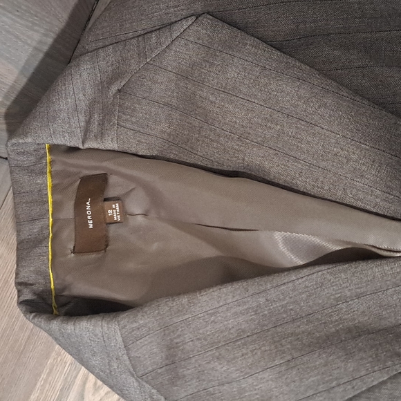 Merona Wool Blend Taupe Brown Lined Blazer 12 - Picture 7 of 8